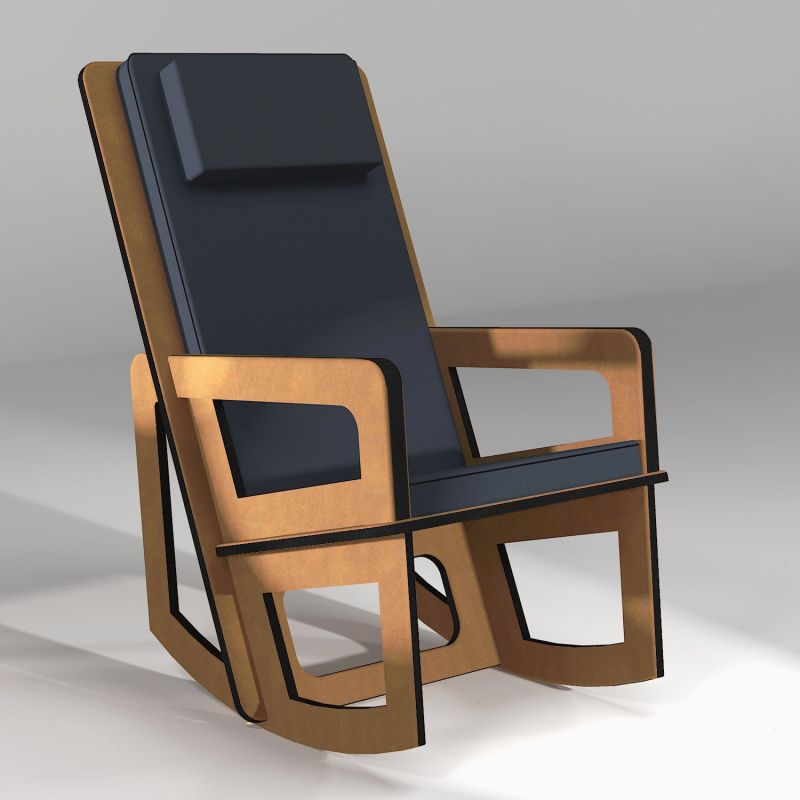 Rocking chair made to measure with high backrest