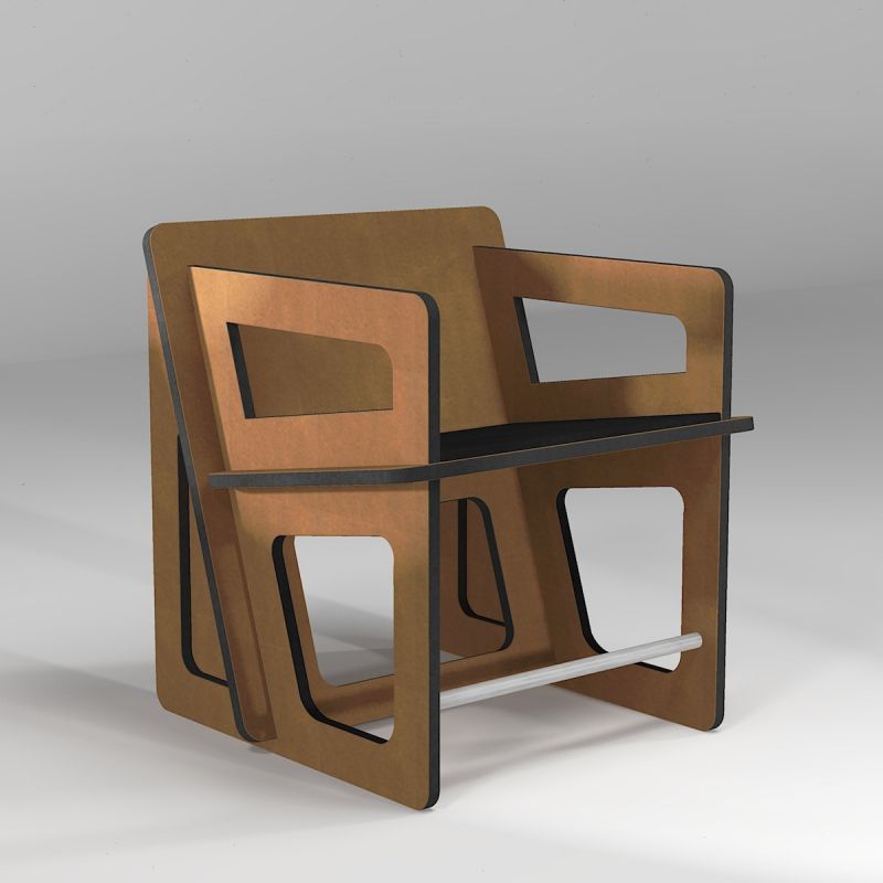 Chaise sur mesure, taillé selon les mensurations de l'utilisation ou les dimensions de l'environnement